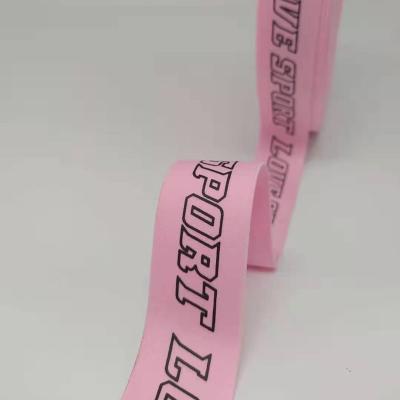 China New Grandwell 2021 Viable Elastic Band 3.5cm Wide For Waistband Logo Printing Custom Waist Band for sale