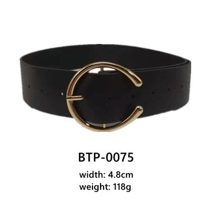 China Hot Sale Fashional 2021 PU Belt Ladies U Shape Wide Buckle Decorative Belt for sale