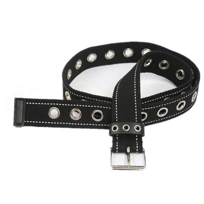 China Wholesale Fashional Amazon Fashion Lady Canvas Belt With Large Eyelets Throughout for sale