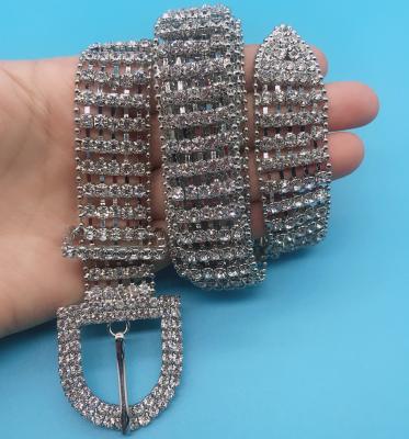 China High Quality Waist Chain Belt for Women Luxury Rhinestone Shiny Rhinestone Belt Full Rhinestone Chain Belts Luxury Bling Fashion for sale