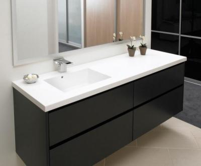 China White Custom Living Room Furniture Modern Double Sink Vanity Cabinet Matt Lacquer for sale