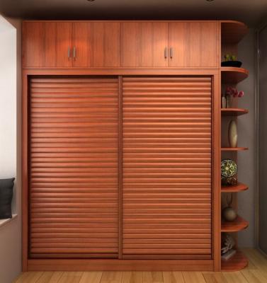 China Double Sliding Door Fitted Wardrobes Bedroom Interior With Side Frame for sale