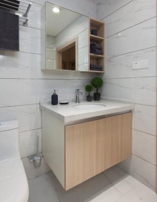 China PVC Board Hotel Bathroom Furniture Bathroom Wall Mounted Cabinets With Mirror for sale