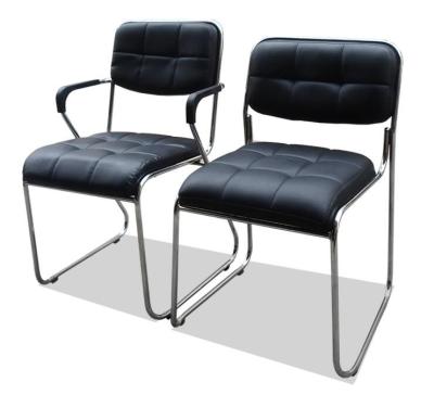 China Black Computer Office Furniture Chairs Synthetic Leather Metal Frame Comfortable for sale