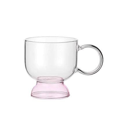 China Borosilicate glass of INS high fashion dessert cup Nordic style glass heat-resistant glass cup for sale