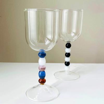 China Shot Glasses Champagne Glasses Kawaii Cup Wine Cup Fashion Colored Goblet Glass for sale