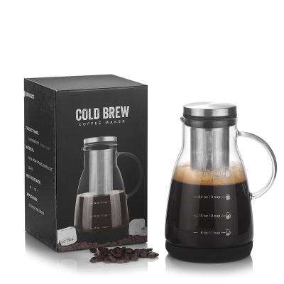 China Sustainable Household Glass Bottle Ice Drip Coffee Pot Cold Brew Coffee Maker for sale