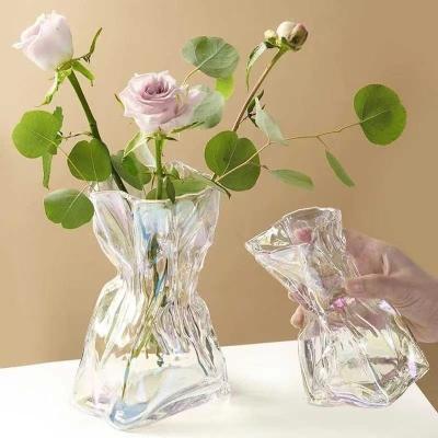 China Modern Style Creative Hydroponic Living Room Central Statistical Vase Flower Desktop Glass Vase for sale