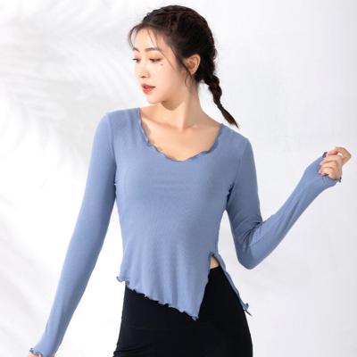 China Wholesale Breathable Quick-Drying Stretchy Sportswear Long Sleeve Shirts Autumn Winter Tight Slim Women Long Sleeve Shirts for sale