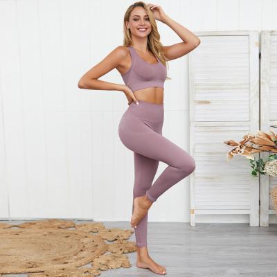 China Breathable Customized Logo Yoga Sets 2020 Fitness Apparel Women Yoga Bra Set Two Piece Women Sport Suits for sale