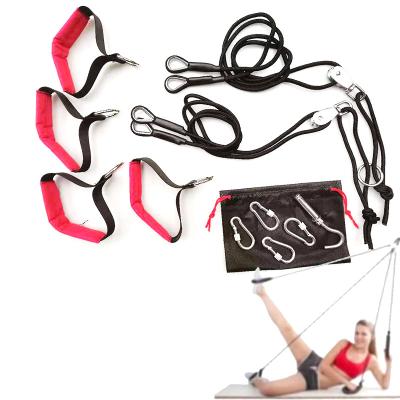 China Multifunctional Polyester Wholesale Fitness Training Bands Set Pulley Polyester Latex Resistance Band Set for sale