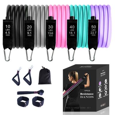 China Band Latex Customized Gym Training Elastic Resistance Band Tension Bands Resistance 11pcs Multifunctional Band Latex Rope for sale