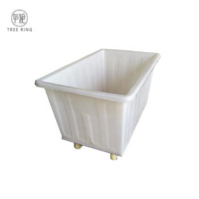 China Factory 300-500kg Square Commercial Mobile Plastic Rotomolded Laundry Cart for sale