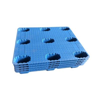 China Stacking Durable 1200*1200*150mm Cheap Single Faced HDPE Blow Plastic Pallet With Nine Leg, Dynamic 1500kg for sale