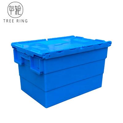 China Recycled Materials Heavy Duty Food Grade Recycled Dispensing Stack And Nests Plastic Sealed Lids Container 600*400*360 Mm for sale