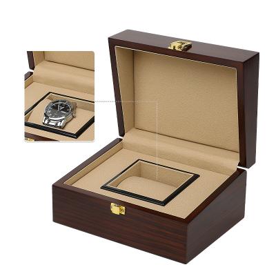 China Classic Elegant Vintage Luxury Custom Brown Wood And Leather Watch Box For Men Luxury Storage And Gift Packaging With Pillow for sale