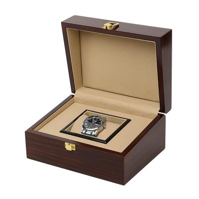 China Luxury Classic Elegant Vintage Wooden&leather Custom Made Brown Watch Boxes For Men Watch Sets With Box for sale