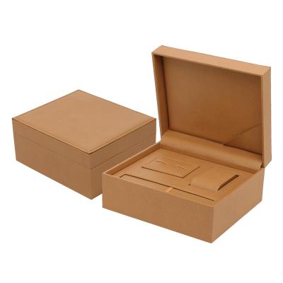 China Wholesale Classic Elegant Luxury Classic Logo Spot Leather Drawer Vintage Earing Box Pendant Watch Set Gift Box For Watch for sale