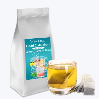 China Organic Cold Line Fruit Blend Herbal Tea Infusion Lemon Mint Tea Bags Blend Iced Tea Flavor Tea for sale