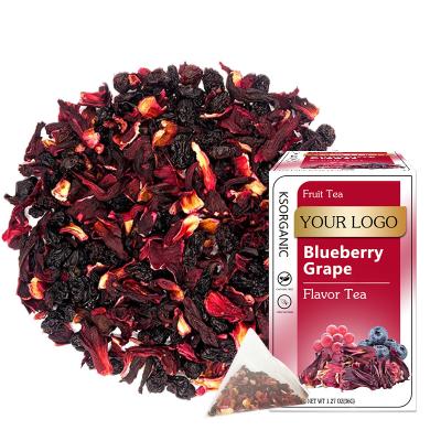 China Cold Hibiscus Tea in Brew Bags OEM Infusion Blueberry Cold Grape Bloom Fruit Berry Tea Flavor Tea Ice Tea Blended Drink for sale