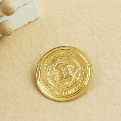 China 3D Engraved Brand Logo Custom Gold Plated Metal Pin Badge Maker for sale