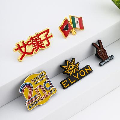 China Gifts Personalized Soft Enamel Pin Badge Gold Plated Hard Metal Lapel Pin Custom Logo Design Enamel Pin For Souvenir for sale