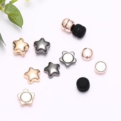 China New Design Eco-friendly Color Metal Magnet Brooch Matte Plating Pin, Scarf Magnet Hijab Pins Logo Round Shape Magnet Hijab Pin Small for sale