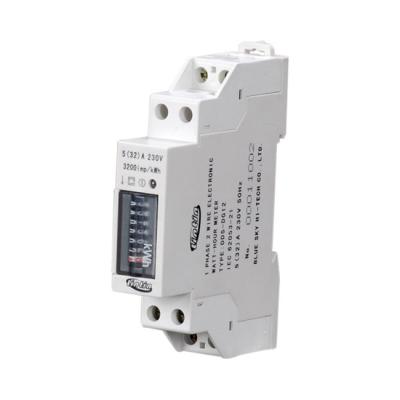 China Small Din 1P Single Phase Two Wire Rail Power Electricity KWH Meter DDS-DG12 for sale