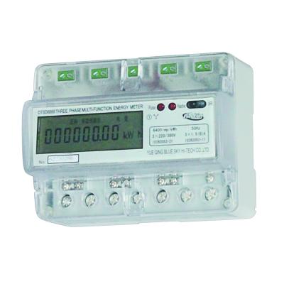 China 7P Infrared KWH Energy Meter DTS8888 Three Phase Four Wire Din Rail Type Communication for sale