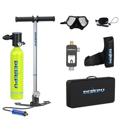 China Swimming Learning DEDEPU High Pressure Hand Pump with 1L Mini Scuba Tank 3000PSI Equipment for sale