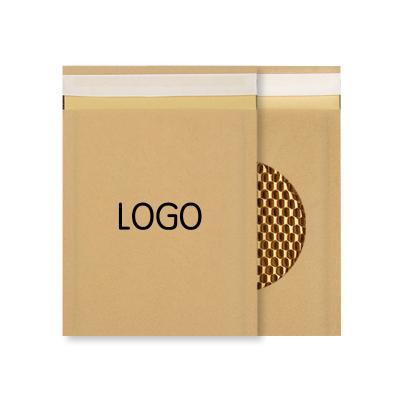 China Custom Printing Biodegradable Kraft Envelop Honeycomb Paper Bags With Self Sealing for sale