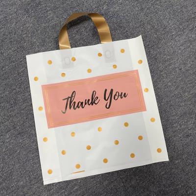 China Custom Printed Poly Premium Handle Shopping Bags Packaging With Logo For Clothes for sale