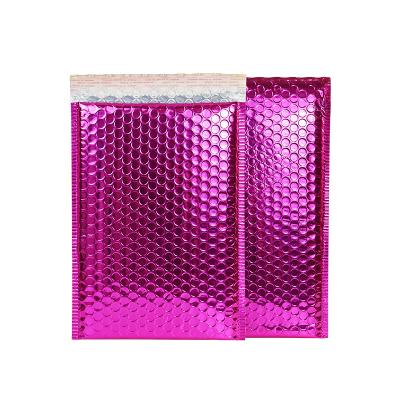 China Rose Magenta Aluminized Film Bubble Bags Corner Shaped Air Columns For Optimal Packing for sale