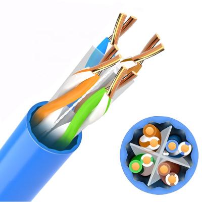 China High Speed ​​23AWG Solid Bare Copper 4 Pair Conductor PVC LSZH Copper Jacket LAN Ethernet Cable Indoor Cat6a UTP Networking for sale