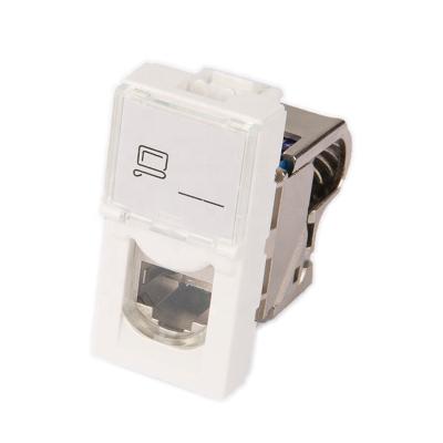 China Structure Wiring System Button 8 Port Metal Keyston cat6 rg6 Rotating Trapezoidal Jack Insert for sale