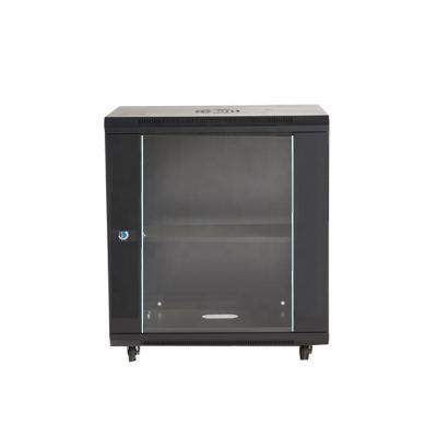 China Structure Wiring System 4U 6U 9U 12U 27U 37U 42U Black Door Wired Network White Glass Service Cabinet for sale