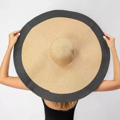 China 2022 custom made straw hat women sun grass sun brim lady plain logo beach plain wide natural eco-friendly design eco-friendly for sale