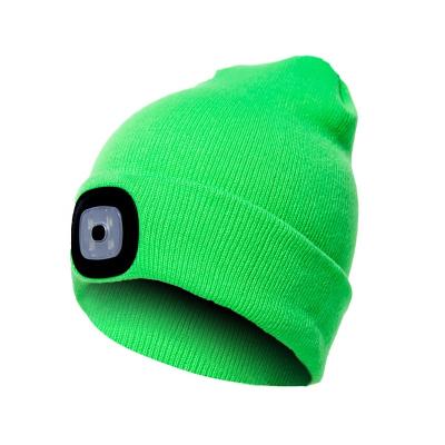 China COMMON Winter USB Rechargeable Beanie Hat Upgraded LED Beanie Hat With Light Knit Hat for sale