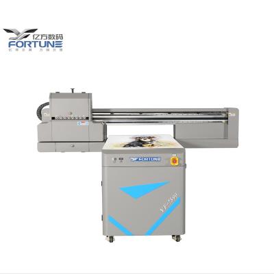 China Advertising Indoor Outdoor Fortune UV Varnish Printer with Toshiba 7590 Printhead UV Flatbed Printer for sale