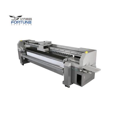 China Indoor Outdoor Advertisement 3.2m Fortune uv printer roll to roll with Ricoh Gen5 head for backlit,light box,wallpaper for sale