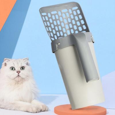 China Viable Ready To Ship Color Box Package Plastic Cat Litter Scoop Poop Scooper Deep Shovel With Poop Bags for sale