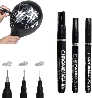 China Dropshipping Art Liquid Chrome Highly Reflective Permanent Tire Ink Smooth Exterior Paint Pens Mirror Chrome Silver Liquid Marker for sale