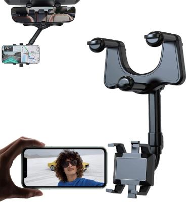 China Amazon Adjustable 360 ​​Rotating Rotating and Retractable Car Phone Holder Hot-selling Car Rearview Mirror Mount for sale