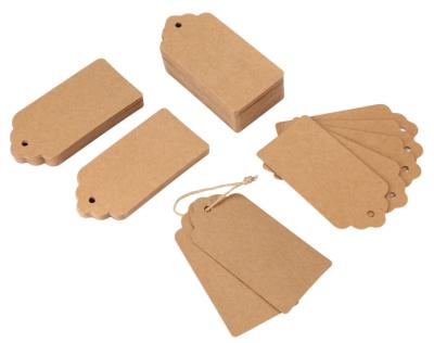 China Custom Viable Plant Kraft Paper Tags For Wedding Brown Rectangle Craft Hang Tags With Feet Natural Jute Twine for sale