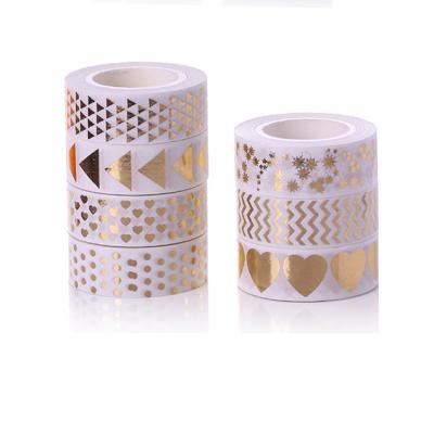 China Waterproof Custom Design Printing Album Washi Tape Colored Holographic Gold Foil To DIY for sale