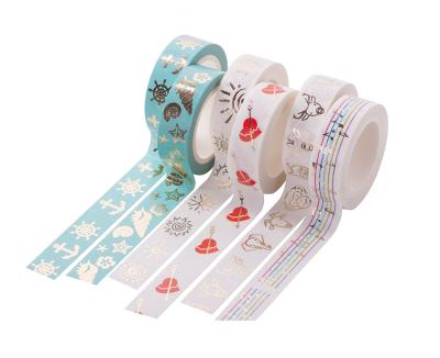 China Waterproof Custom Design Printing Album Washi Tape Colored Holographic Gold Foil To DIY for sale