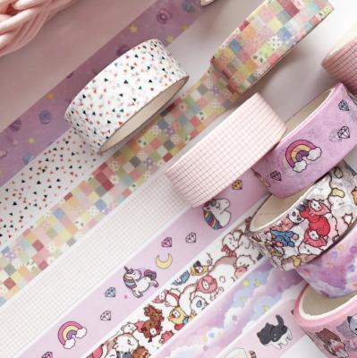 China Waterproof Custom Design Printing Colorful Holographic Scrapbook Washi Tape To DIY for sale