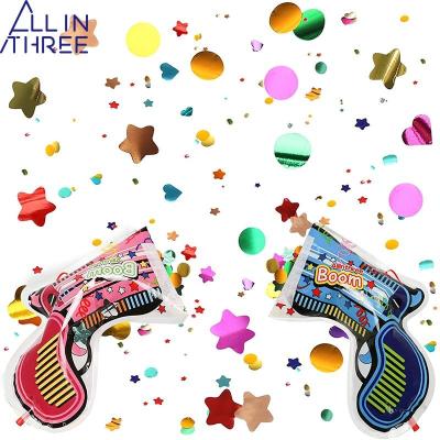 China Original Party Allinthree Factory Mini Party Confetti Popper Fireworks Hand Held Toy Confetti Gun Blaster Shooter For Party Birthday for sale