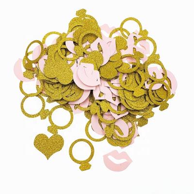 China Allinthree Supply Indoor Outdoor Rose Gold Wedding Diamond Ring Silver Gold Glitter Spill Confetti For Wedding Party Decoration for sale