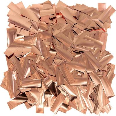 China Wholesale Rose Gold Metallic Paper Mylar Confetti Festival Decoration Allinthree Party Birthday Wedding Desktop Decoration for sale